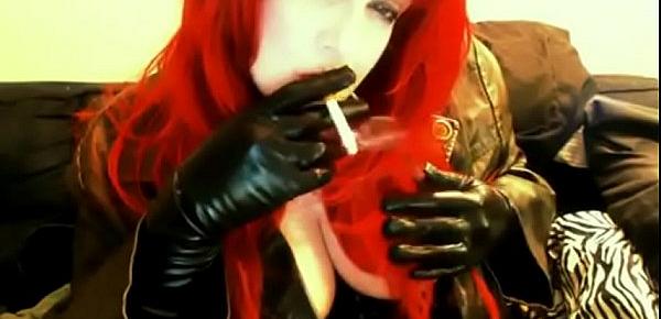  goth redhead smoking